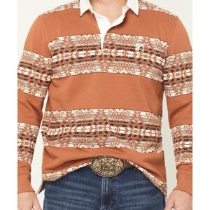 Men's Rust Patterned Button Down Shirt